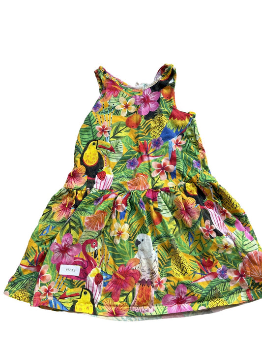 Colorful dress with tropical pattern - Size 92