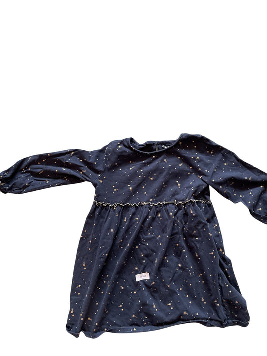 Dunkelblaues Kleid mit Sternenmuster - Gr. 104