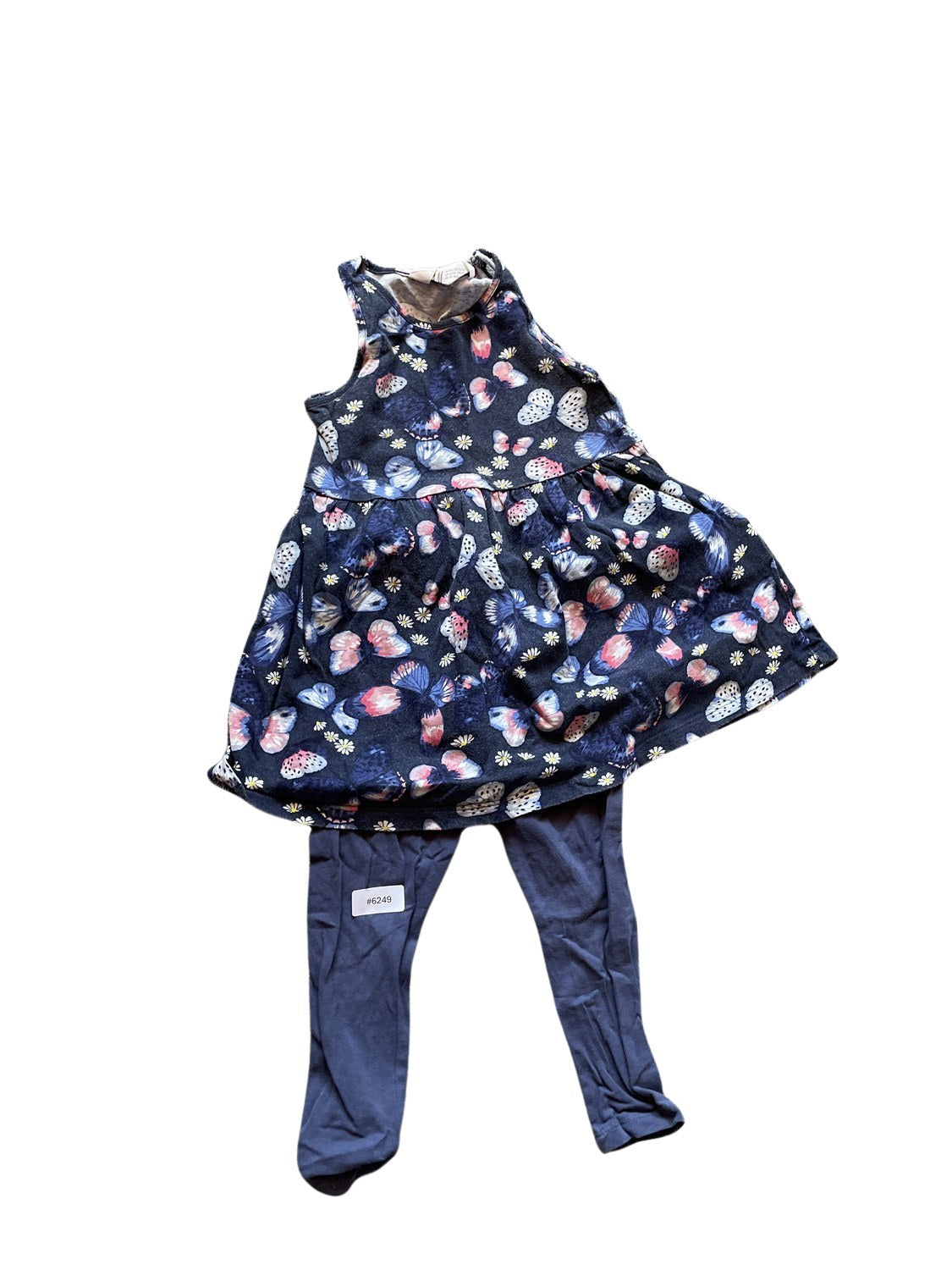 Kleid mit Schmetterlingsmuster - Gr. 92