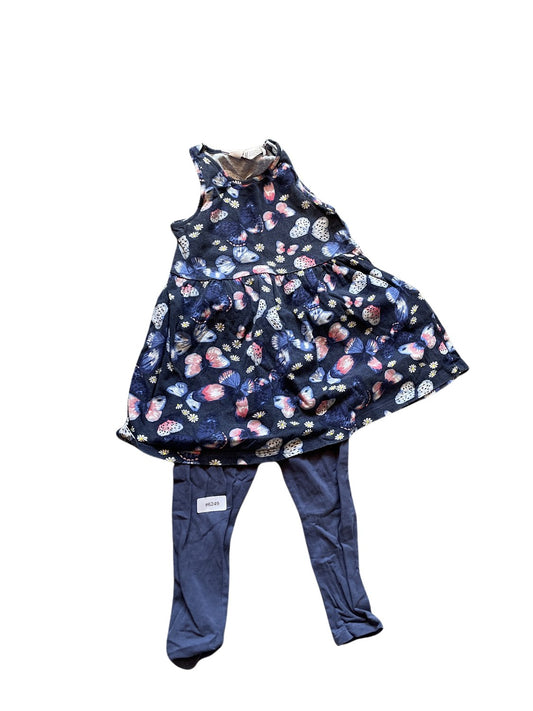 Kleid mit Schmetterlingsmuster - Gr. 92