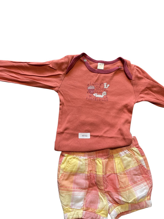 Langarmshirt und Shorts Set - Gr. 86