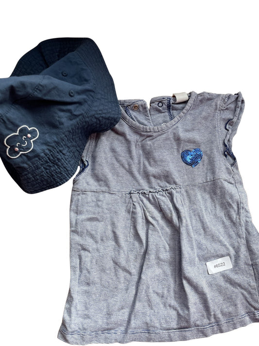 Set: Mütze und Kleid - Gr. 80