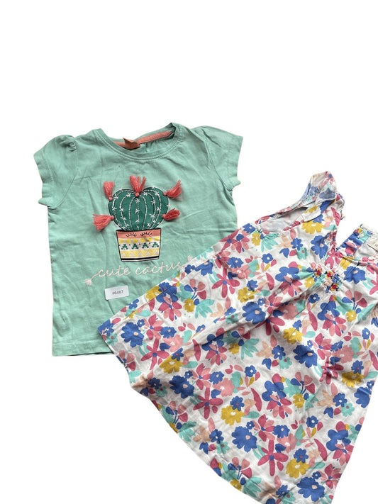 T-Shirt mit Blumenrock - Gr. 92