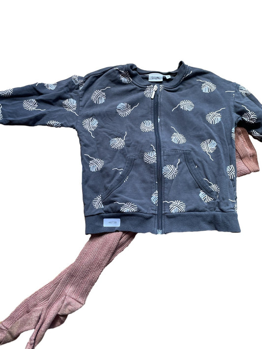 Jacket with leaf pattern and tights - Size 116