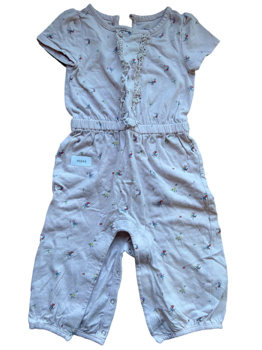Pink Floral Romper - Size 86