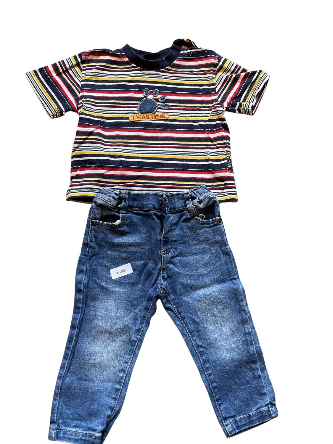 Set Streifen T-Shirt und Jeans - Gr. 74