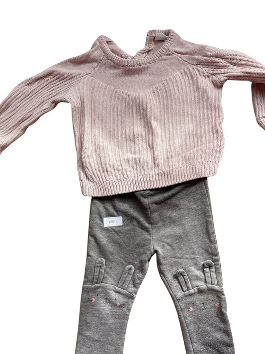 Süsses Set mit Pullover und Leggings - Gr. 80