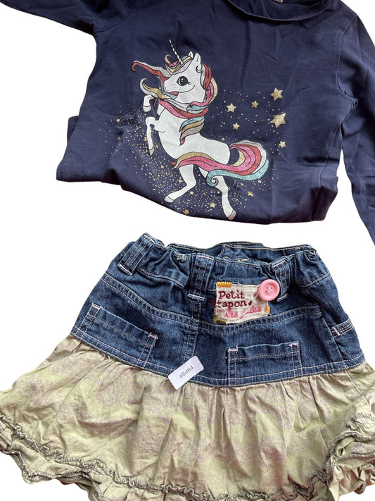 Set mit Einhorn-Shirt und Rock - Gr. 98