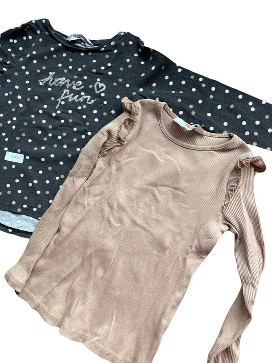 2er Bundle Langarmshirts mit Punkten - Gr. 110
