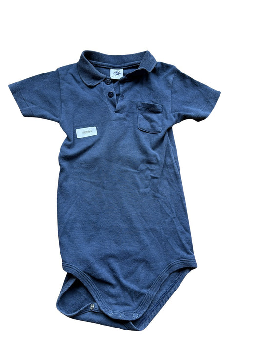 Blue Polo Shirt Bodysuit - Size 92
