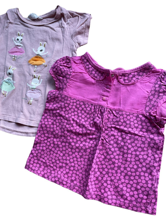 2er Bundle T-Shirts mit Hasenmotiven - Gr. 98