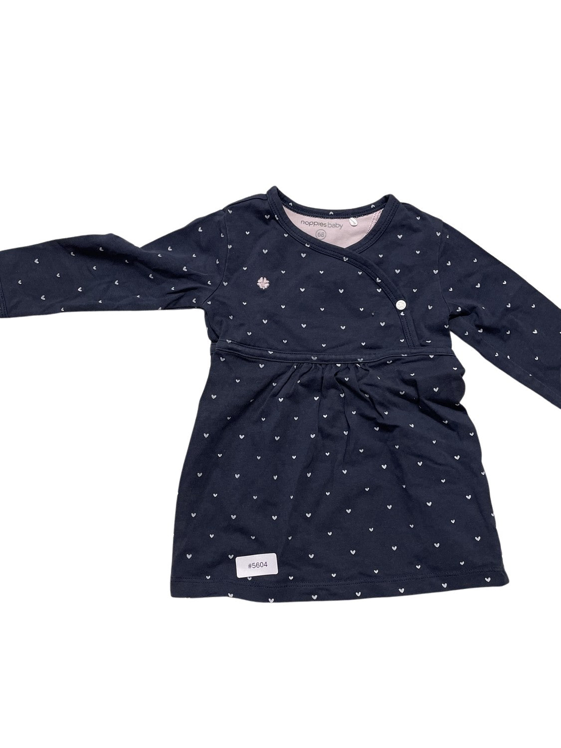 Langärmel Kleid mit Herzmuster - Gr. 68