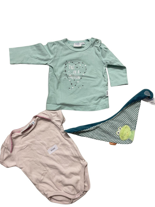 3er Bundle Langarmshirt und Body - Gr. 62