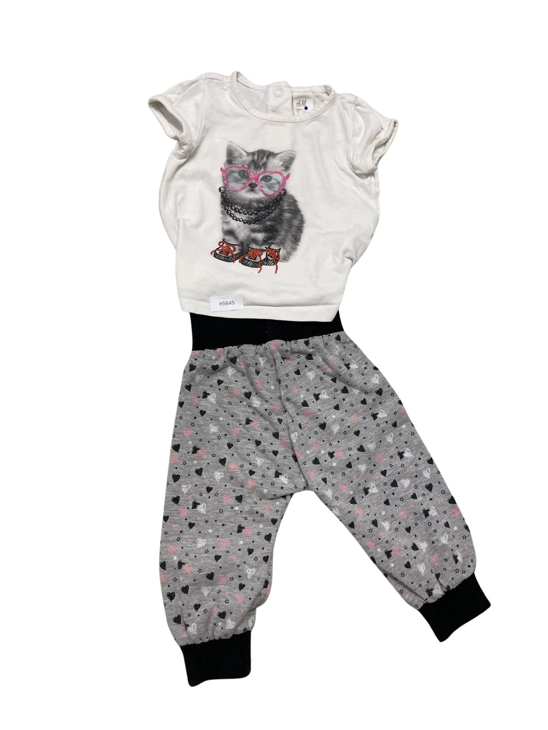 Set Katze Shirt und Hose - Gr. 74