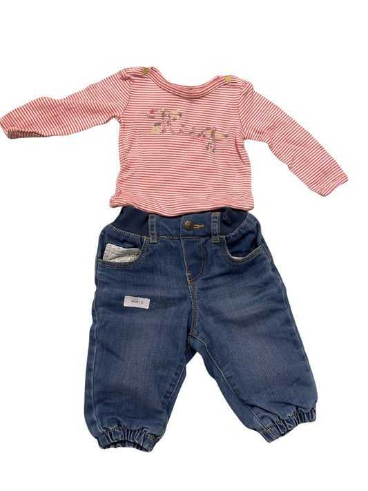 Langarmshirt und Jeans - Gr. 68