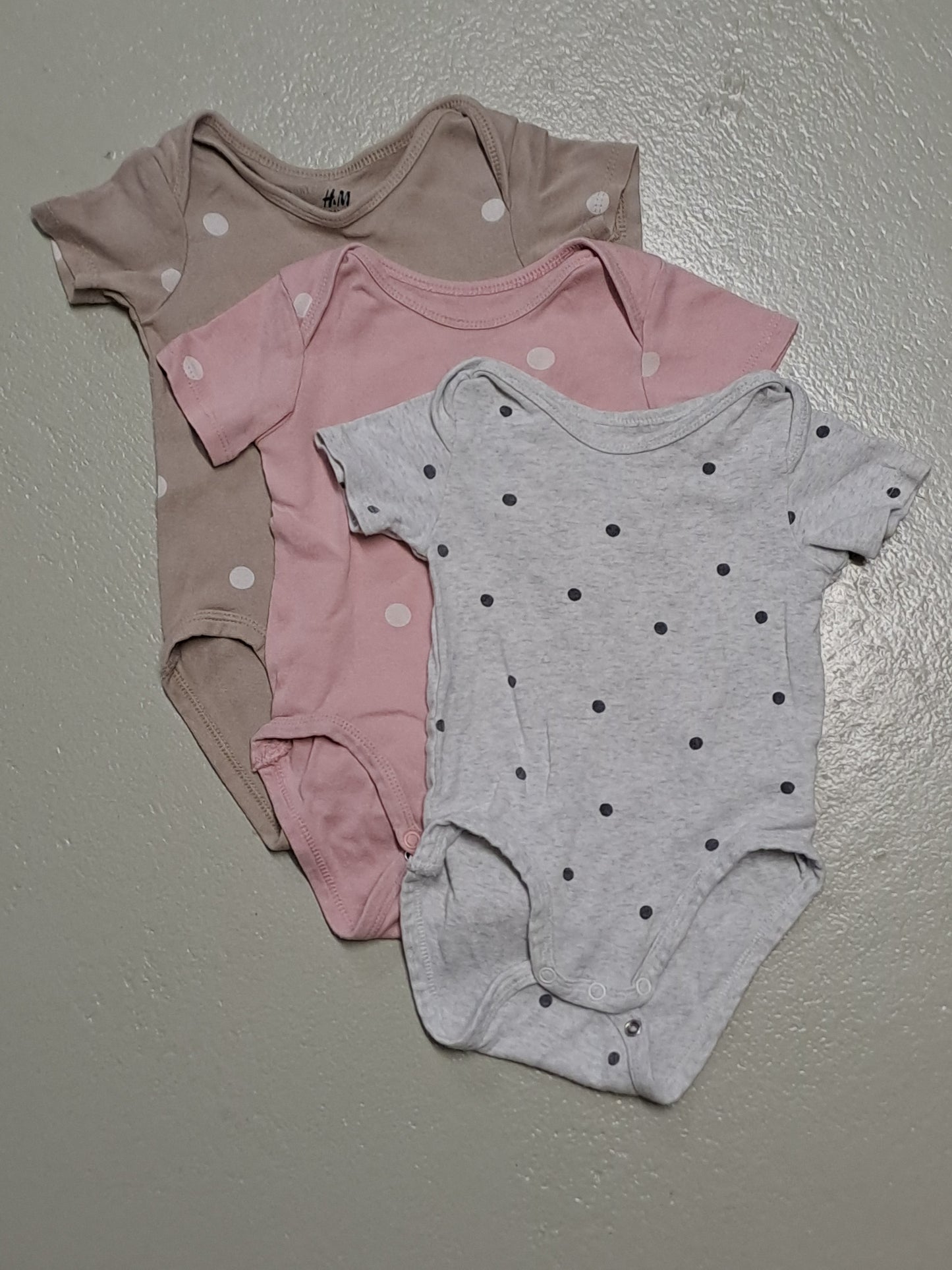 3er Bundle - Body kurz Punkte - Gr. 74