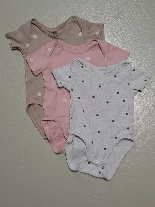 3er Bundle - Body kurz Punkte - Gr. 74