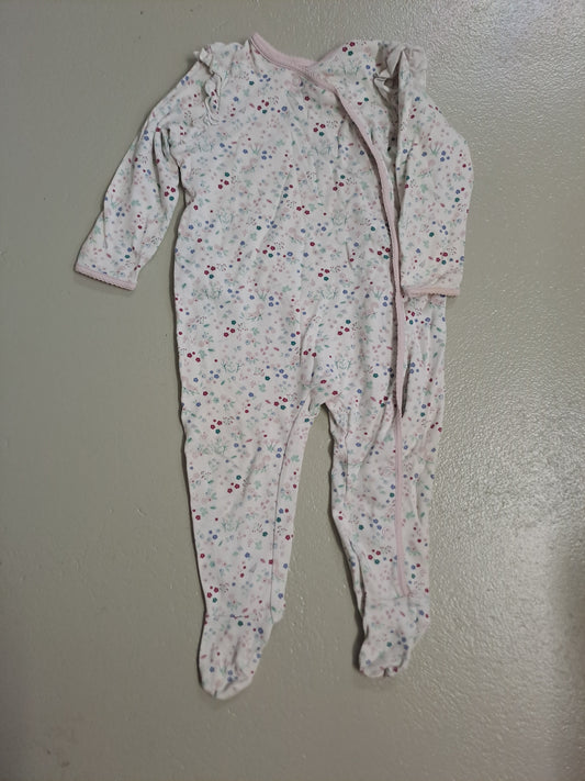 Strampler lang Blumen - Gr. 86